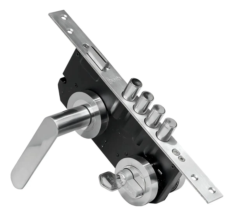 CERRADURA DE EMBUTIR CON MANILLA REDONDA DE ACERO INOXIDABLE - 2