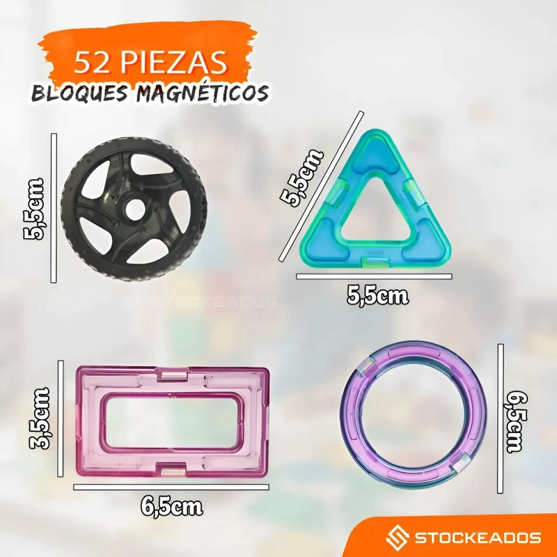 BLOQUES MAGNE TICOS 52 PIEZAS PARA CONSTRUCCION CREATIVA - 2