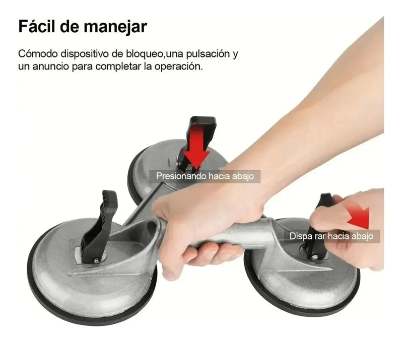VENTOSAS DE SUCCION TRIPLE PARA VIDRIOS Y SUPERFICIES PLANAS - 10
