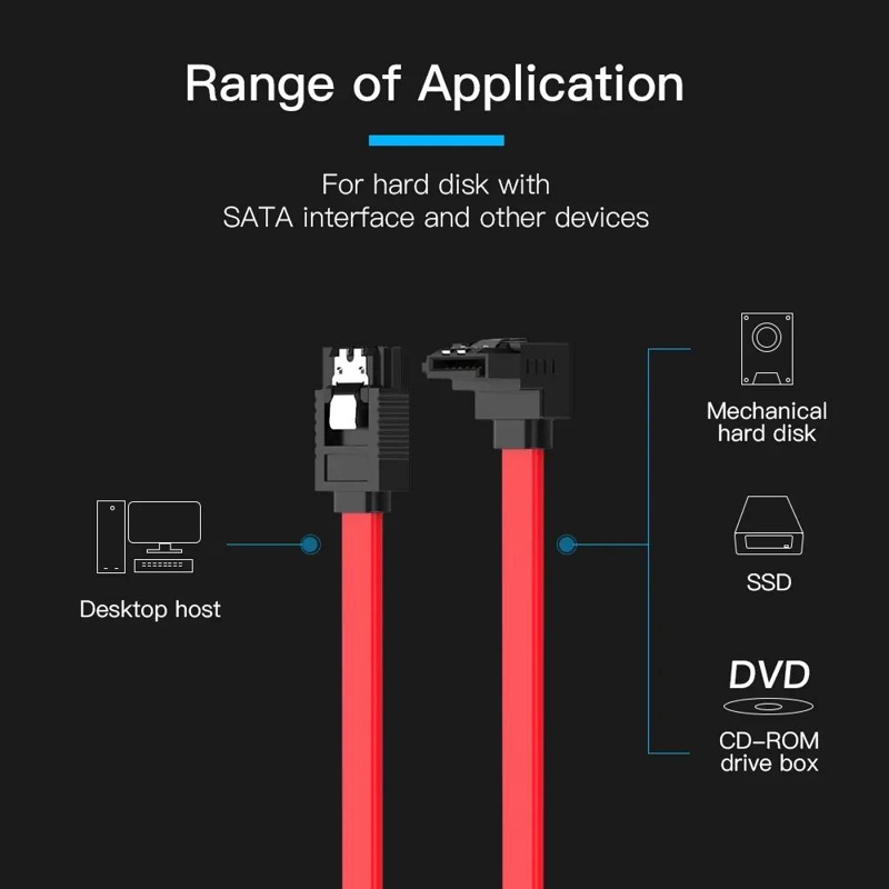 CABLE SATA 3.0 90° PARA DISCO DURO Y GRABADORA 50CM - 5