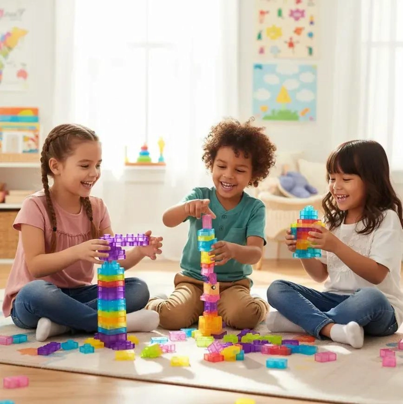 SET DE BLOQUES TRANSLUCIDOS PARA CONSTRUCCION 40 PIEZAS - 1