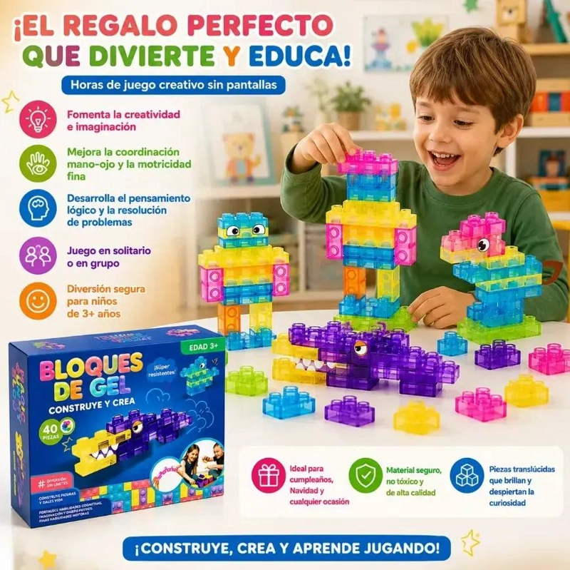 SET DE BLOQUES TRANSLUCIDOS PARA CONSTRUCCION 40 PIEZAS - 5
