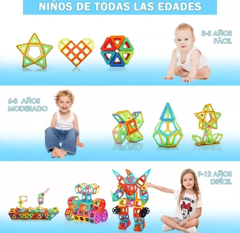 SET DE BLOQUES MAGNE TICOS PARA CONSTRUCCION CREATIVA - 2