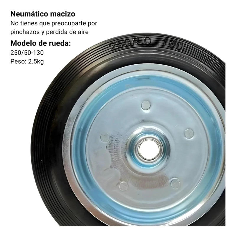 RUEDA MACIZA DE 10 PULGADAS PARA CARROS DE CARGA MANUAL - 4