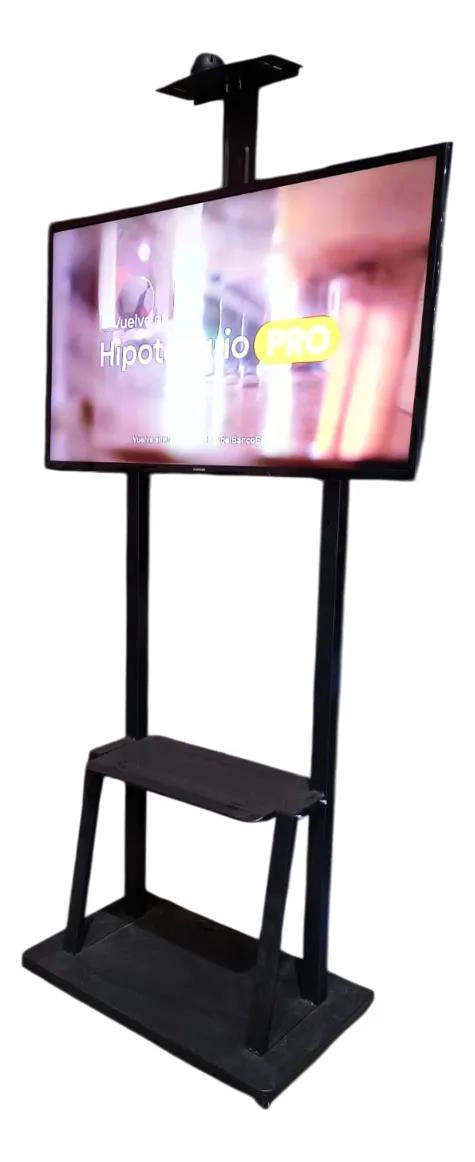 RACK PEDESTAL METALICO PARA TV DE 40 A 75 PULGADAS CON RUEDAS - 5