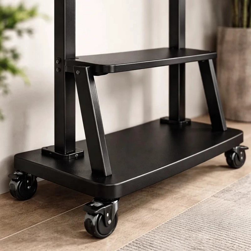 RACK PEDESTAL METALICO PARA TV DE 40 A 75 PULGADAS CON RUEDAS - 6