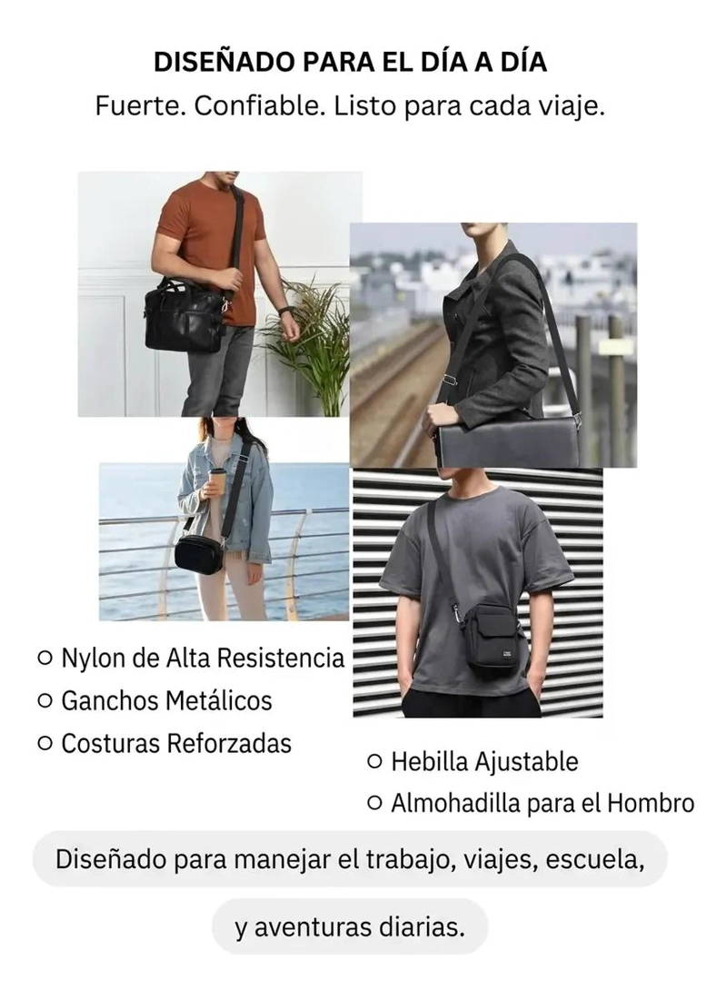 CORREA AJUSTABLE PARA BOLSOS Y MOCHILAS DE NYLON RESISTENTE - 2