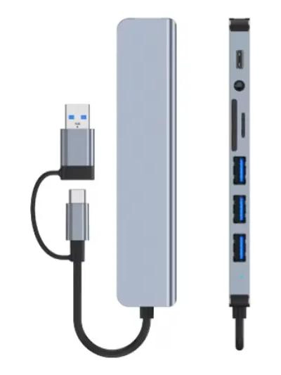 ADAPTADOR HUB USB TIPO C 8 PUERTOS PARA CONECTIVIDAD COMPLETA - 1