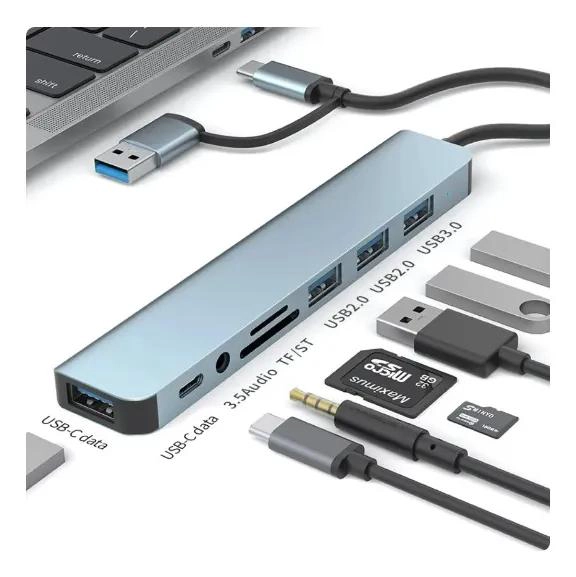 ADAPTADOR HUB USB TIPO C 8 PUERTOS PARA CONECTIVIDAD COMPLETA - 5