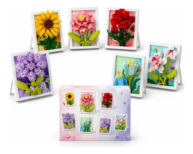 BLOQUES DE CONSTRUCCION DE FLORES PARA DECORACION CREATIVA - 1