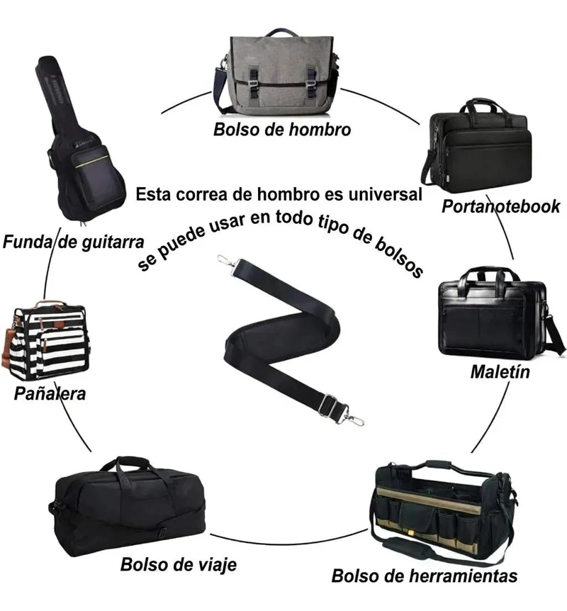 CORREA AJUSTABLE DE NYLON PARA BOLSOS Y MOCHILAS - 6