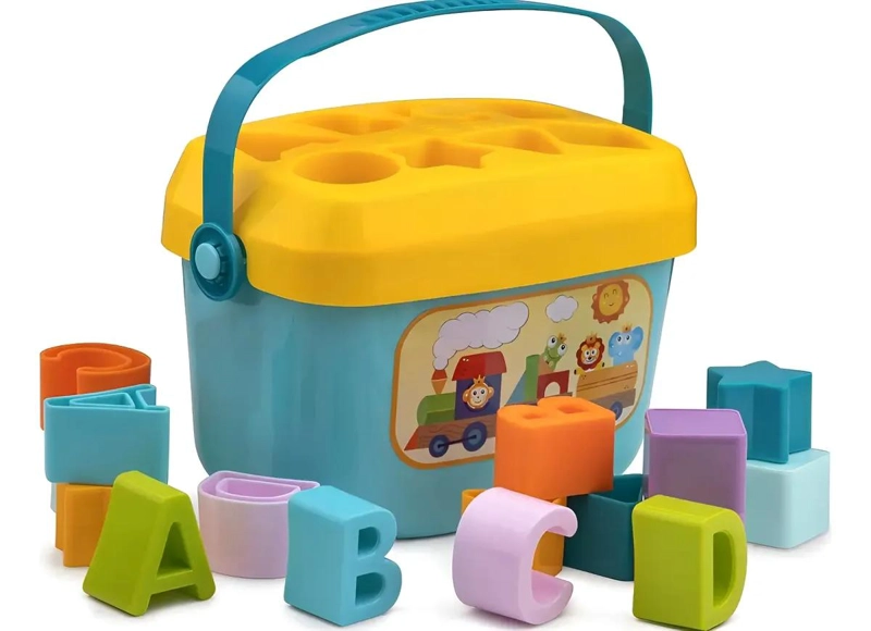 BALDE DIDACTICO CON BLOQUES DE COLORES PARA NIÑOS - 1