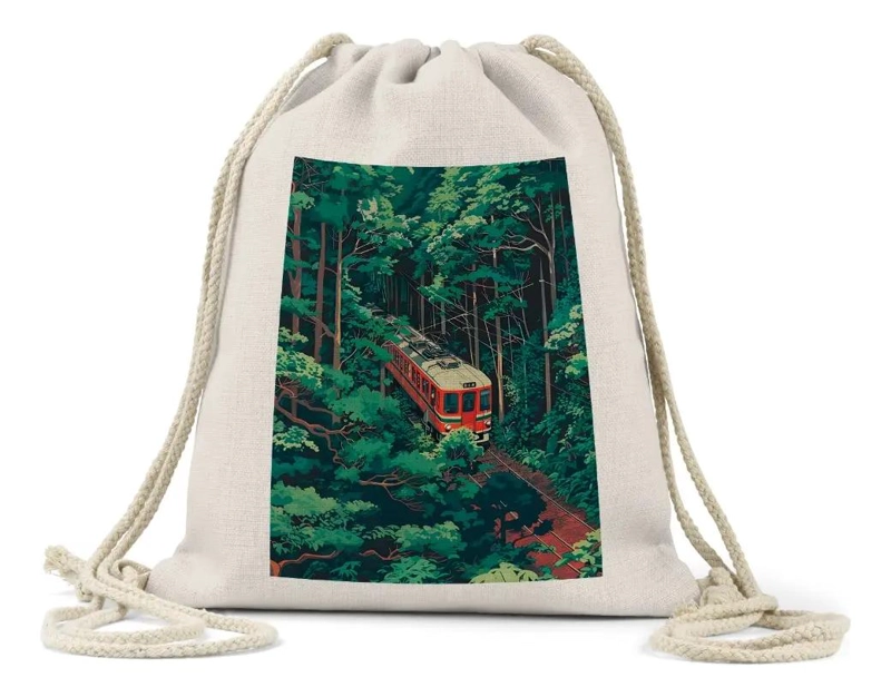 MOCHILA AMPLIA CON DISEÑO DE TREN JAPONE S - 1