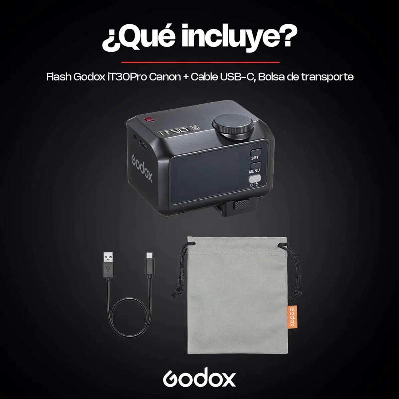 FLASH PORTATIL COMPACTO CON DIFUSOR ABATIBLE Y BATERIA RECARGABLE - 2