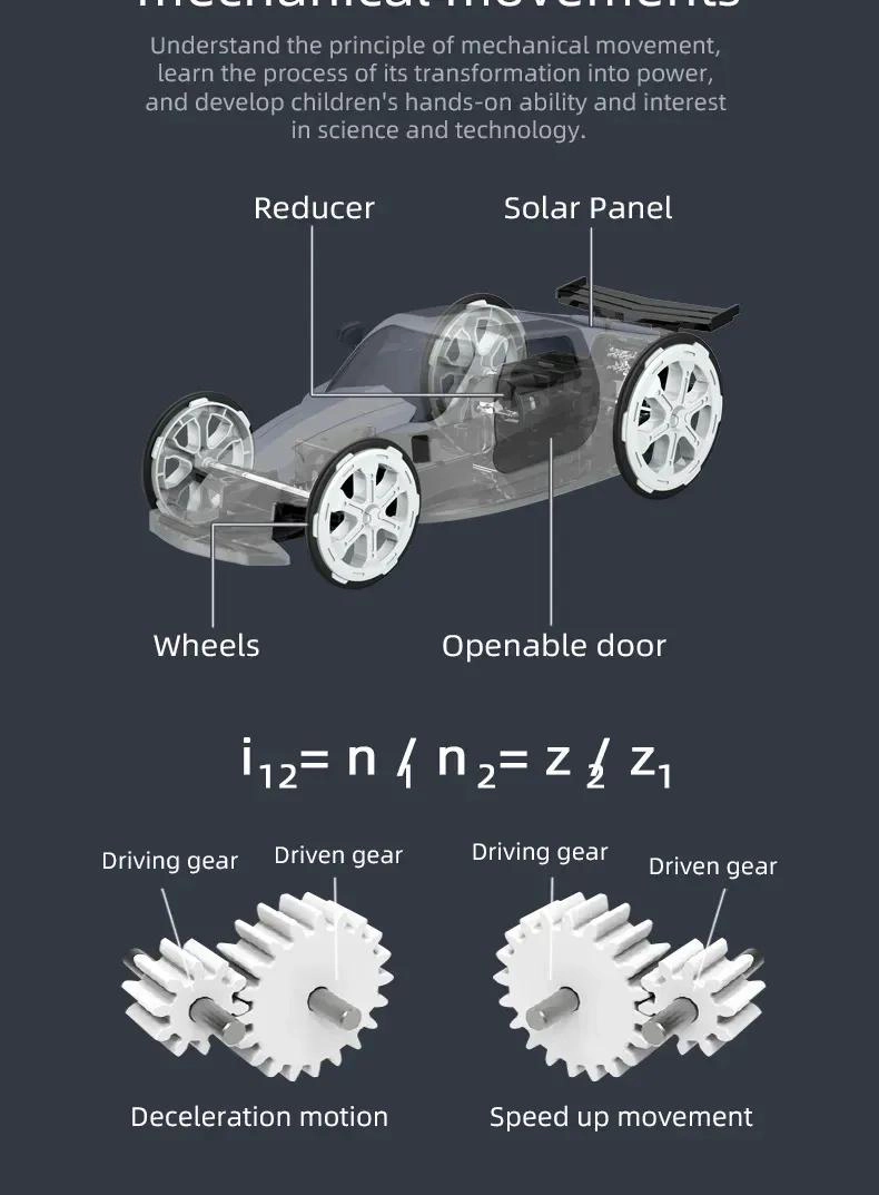 CARRO SOLAR ARMABLE EDUCATIVO PARA NIÑOS CON ENERGIA SOLAR - 5