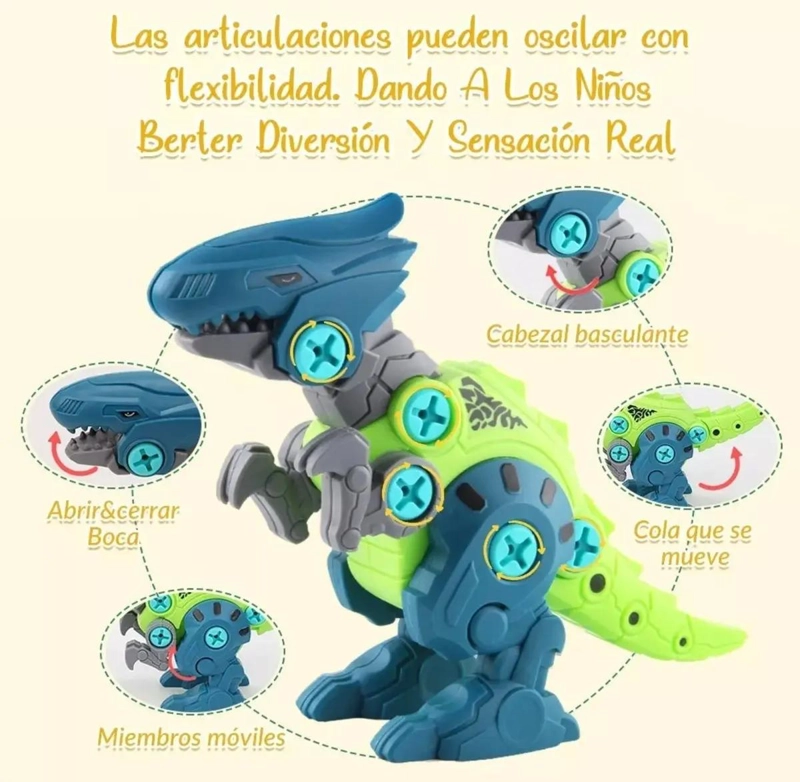 JUGUETE EDUCATIVO DE DINOSAURIO PARA ARMAR CON DESTORNILLADOR - 7