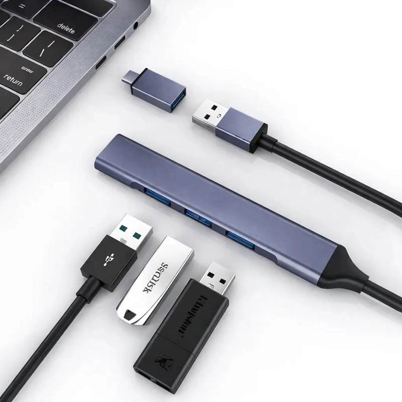 HUB USB TIPO C CON 4 PUERTOS USB 3.0 PARA CONEXIONES RAPIDAS - 2