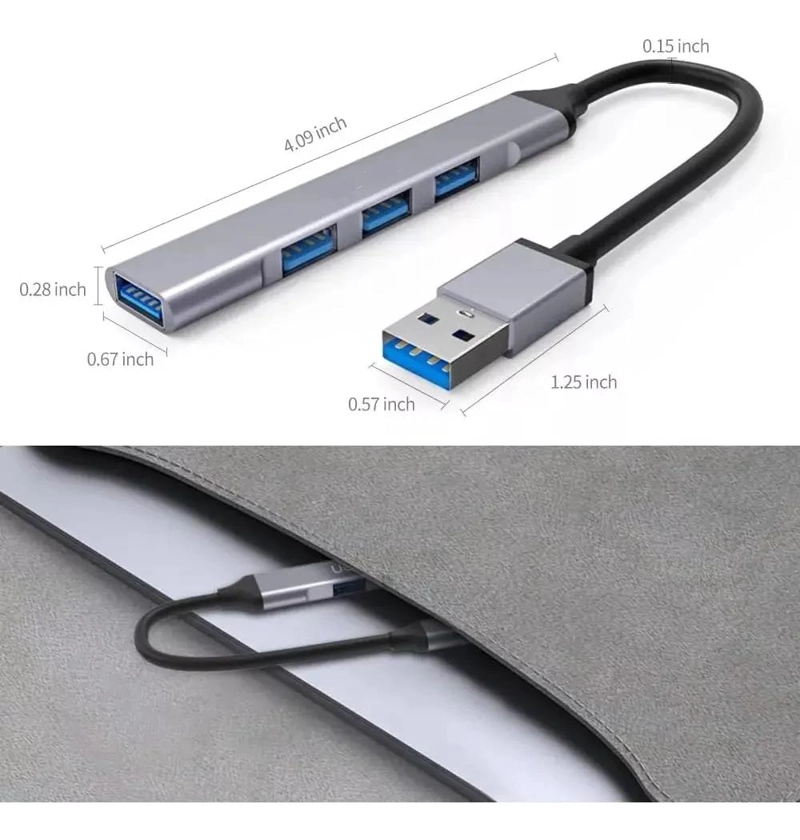HUB USB TIPO C CON 4 PUERTOS USB 3.0 PARA CONEXIONES RAPIDAS - 5