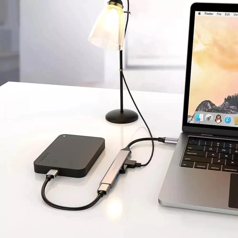 HUB USB TIPO C CON 4 PUERTOS USB 3.0 PARA CONEXIONES RAPIDAS - 6
