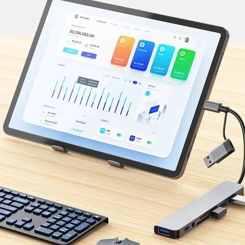 ADAPTADOR HUB 8 EN 1 USB TIPO C PARA CONECTIVIDAD COMPLETA - 8