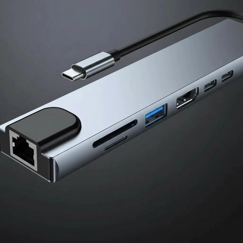 ADAPTADOR MULTIPUERTO HUB TIPO C 8 EN 1 CON HDMI Y USB - 5