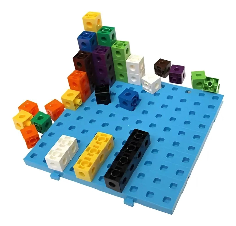 SET DE 100 CUBOS CON BASE PARA APRENDIZAJE MATEMATICO - 1