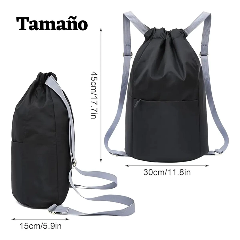 MOCHILA DEPORTIVA IMPERMEABLE CON CORDON Y GRAN CAPACIDAD - 3