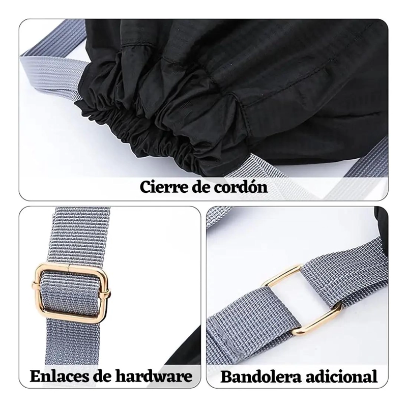 MOCHILA DEPORTIVA IMPERMEABLE CON CORDON Y GRAN CAPACIDAD - 6