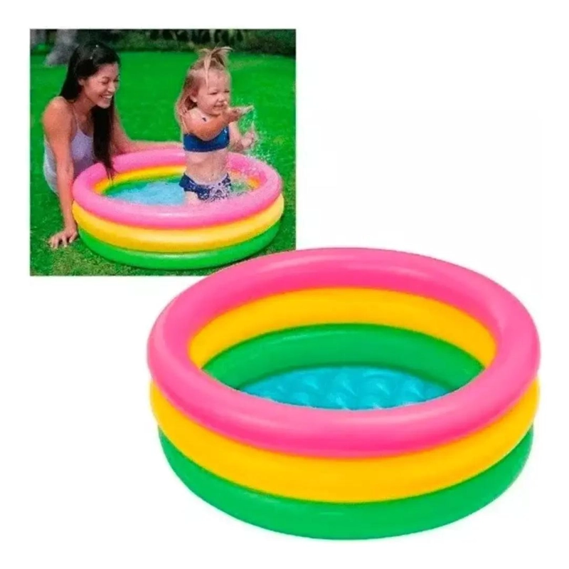 PISCINA INFLABLE INFANTIL DE TRES AROS 60X25 CM - 3