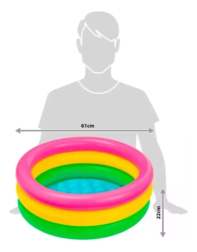 PISCINA INFLABLE INFANTIL DE TRES AROS 60X25 CM - 4