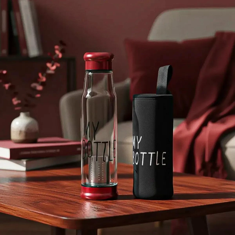 INFUSOR DE TE  DE VIDRIO CON FUNDA RESISTENTE Y CAPACIDAD DE 550 ML - 2