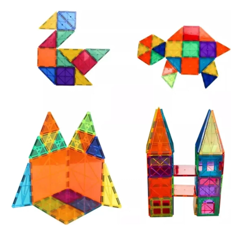 SET DE BLOQUES MAGNE TICOS COLORIDOS PARA CONSTRUCCION 60 PIEZAS - 3