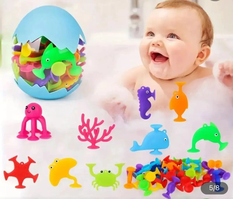 JUGUETES DE SILICONA CON VENTOSA PARA NIÑOS APILABLES - 2
