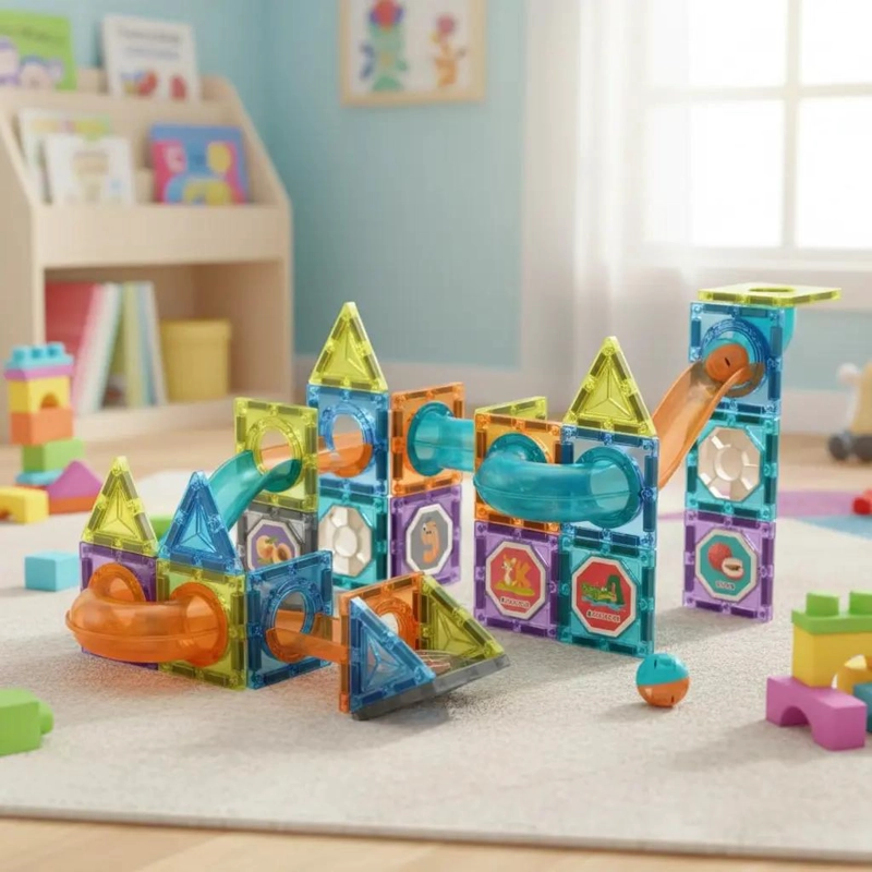 BLOQUES MAGNE TICOS DE CONSTRUCCION 45 PIEZAS PARA NIÑOS - 3