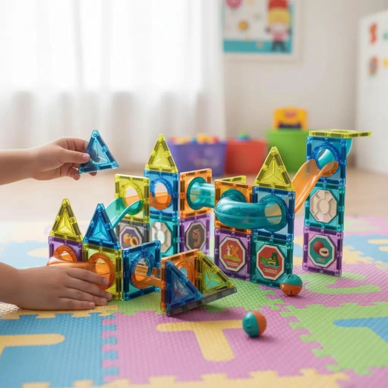 BLOQUES MAGNE TICOS DE CONSTRUCCION 45 PIEZAS PARA NIÑOS - 5