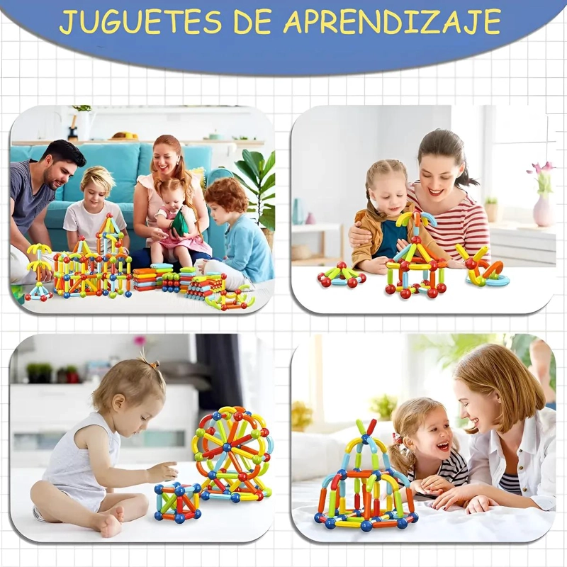 BLOQUES MAGNE TICOS EDUCATIVOS PARA NIÑOS, 68 PIEZAS - 7