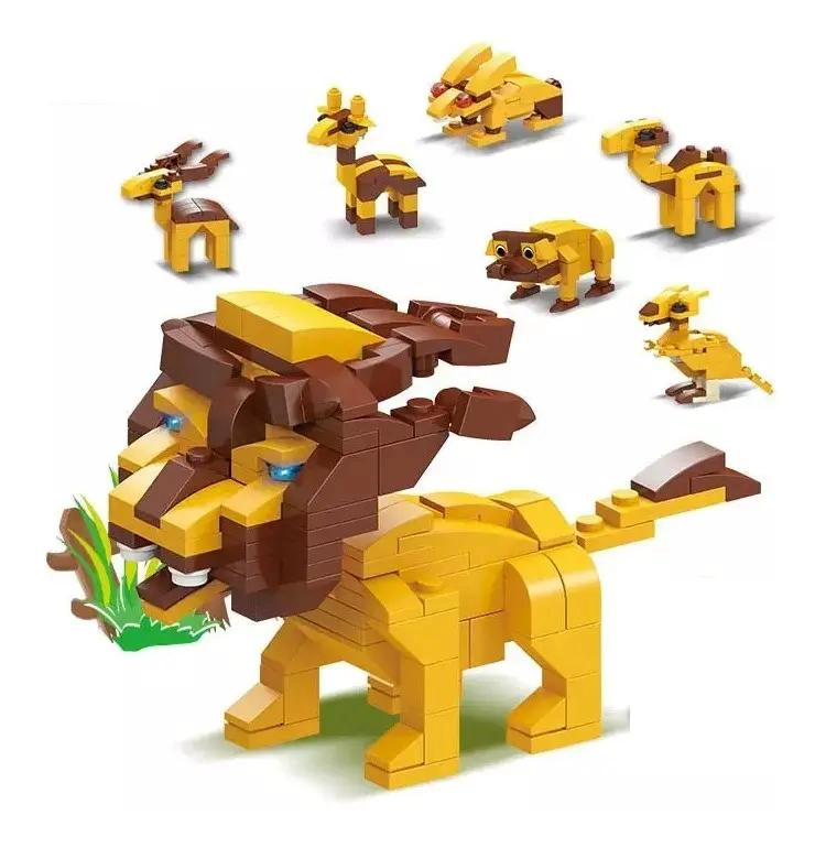 BLOQUES DE CONSTRUCCION DE ANIMALES DE LA SELVA 6 EN 1 - 1