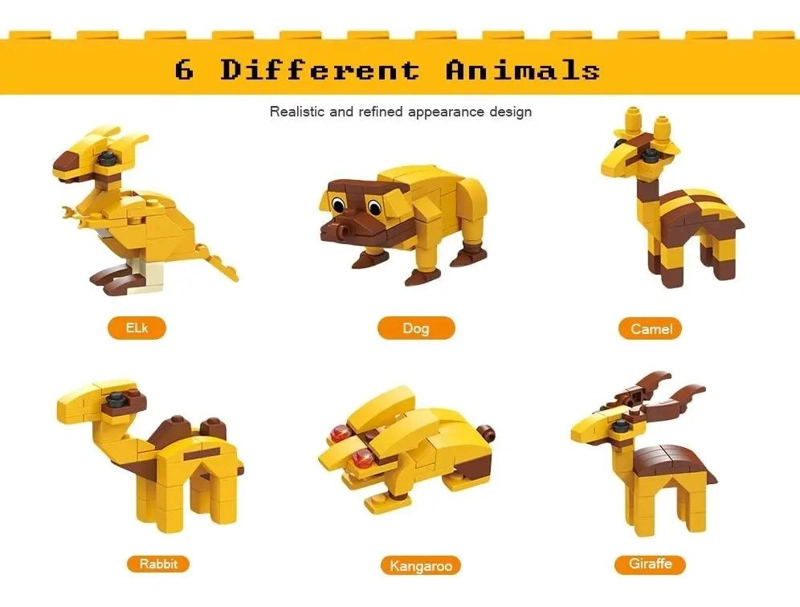 BLOQUES DE CONSTRUCCION DE ANIMALES DE LA SELVA 6 EN 1 - 2