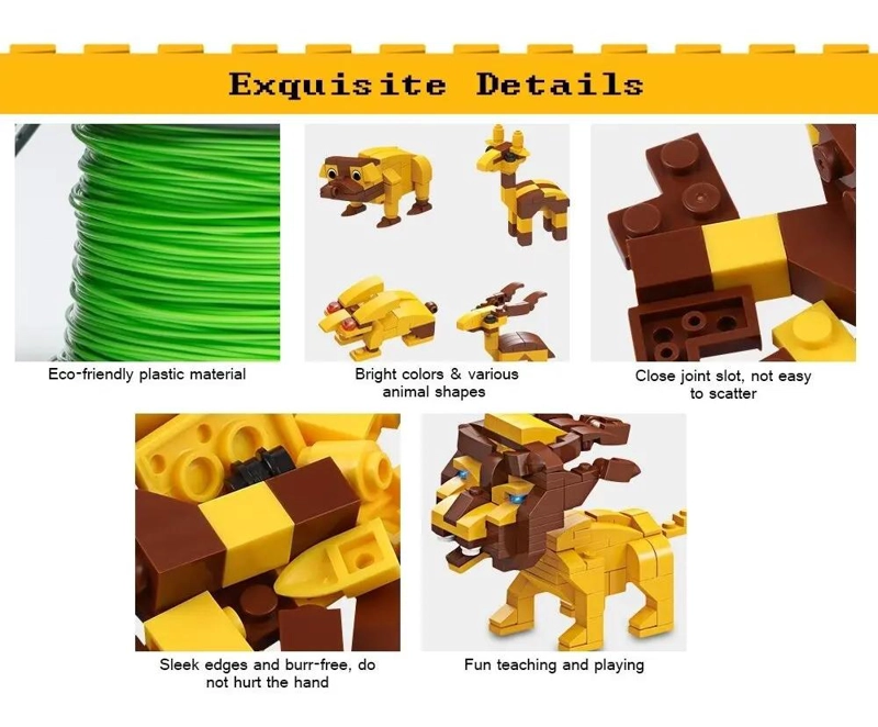 BLOQUES DE CONSTRUCCION DE ANIMALES DE LA SELVA 6 EN 1 - 4