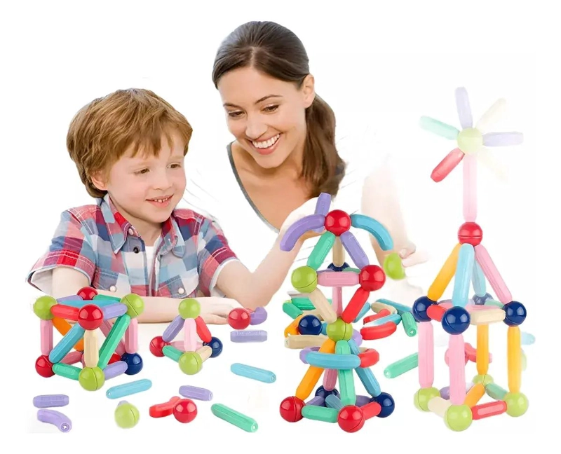 JUEGO DE CONSTRUCCION MAGNE TICO 64 PIEZAS PARA NIÑOS - 4