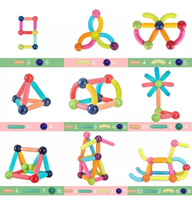 BLOQUES MAGNE TICOS 42 PIEZAS GRANDES PARA NIÑOS - 6