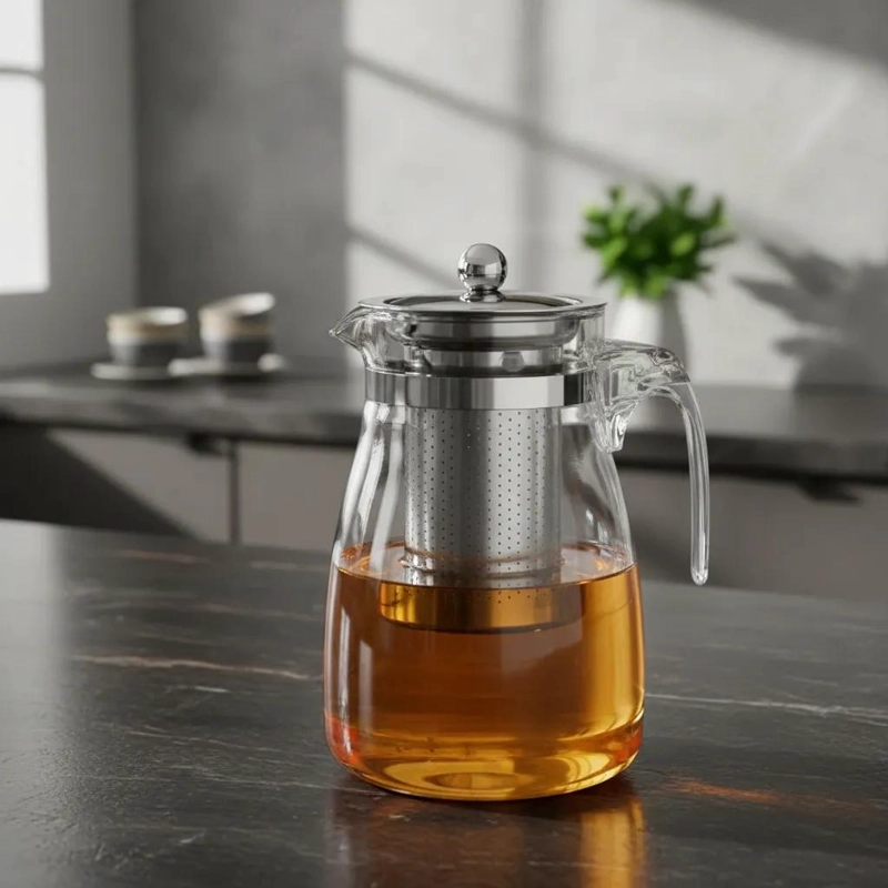 TETERA DE VIDRIO 750ML CON INFUSOR PARA TE  E INFUSIONES - 1