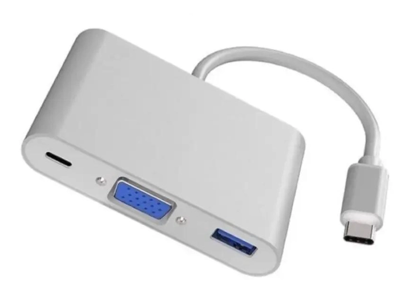 ADAPTADOR HUB TIPO C A VGA 4K Y USB 3.0 - 1