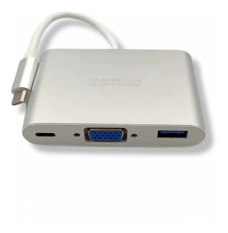 ADAPTADOR HUB TIPO C A VGA 4K Y USB 3.0 - 3