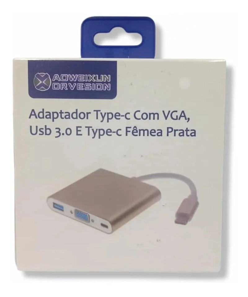 ADAPTADOR HUB TIPO C A VGA 4K Y USB 3.0 - 5