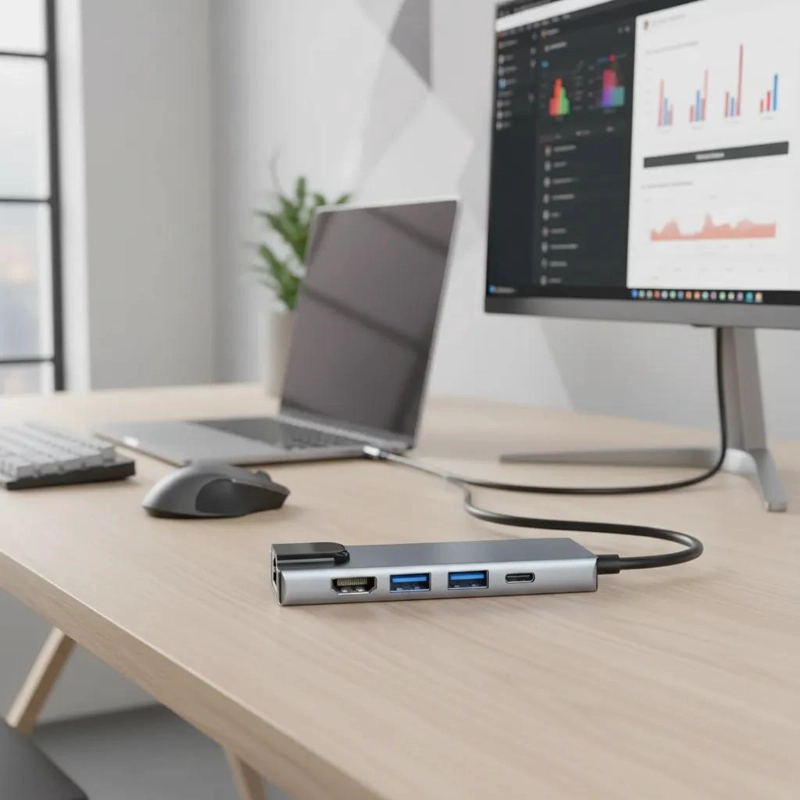 ADAPTADOR HUB USB TIPO C 5 EN 1 CON HDMI Y ETHERNET - 3