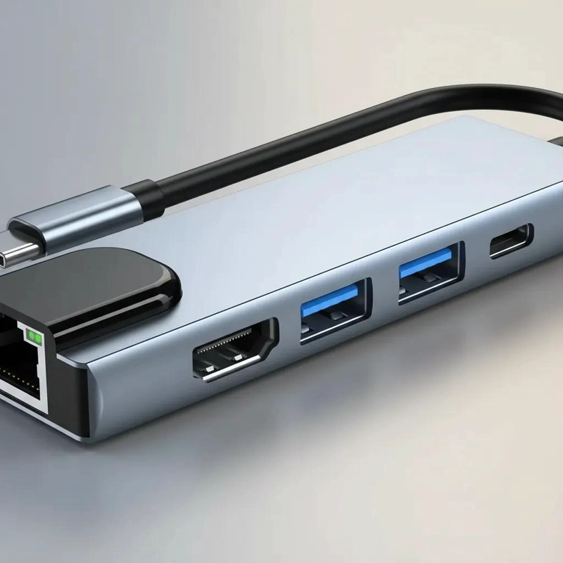 ADAPTADOR USB TIPO C 5 EN 1 CON HDMI Y RED - 4