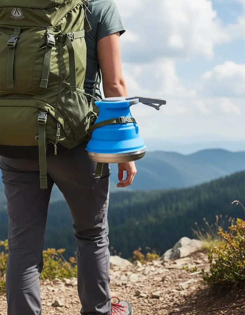 TETERA PLEGABLE DE SILICONA IDEAL PARA CAMPING Y USO DIARIO - 1