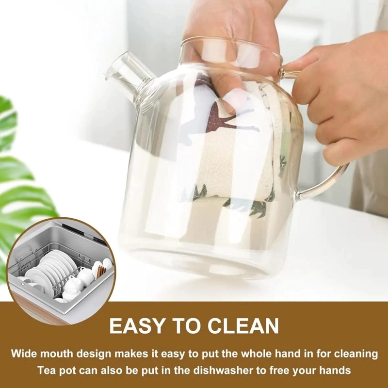TETERA DE VIDRIO BOROSILICATO DE 34 OZ CON INFUSOR - 4