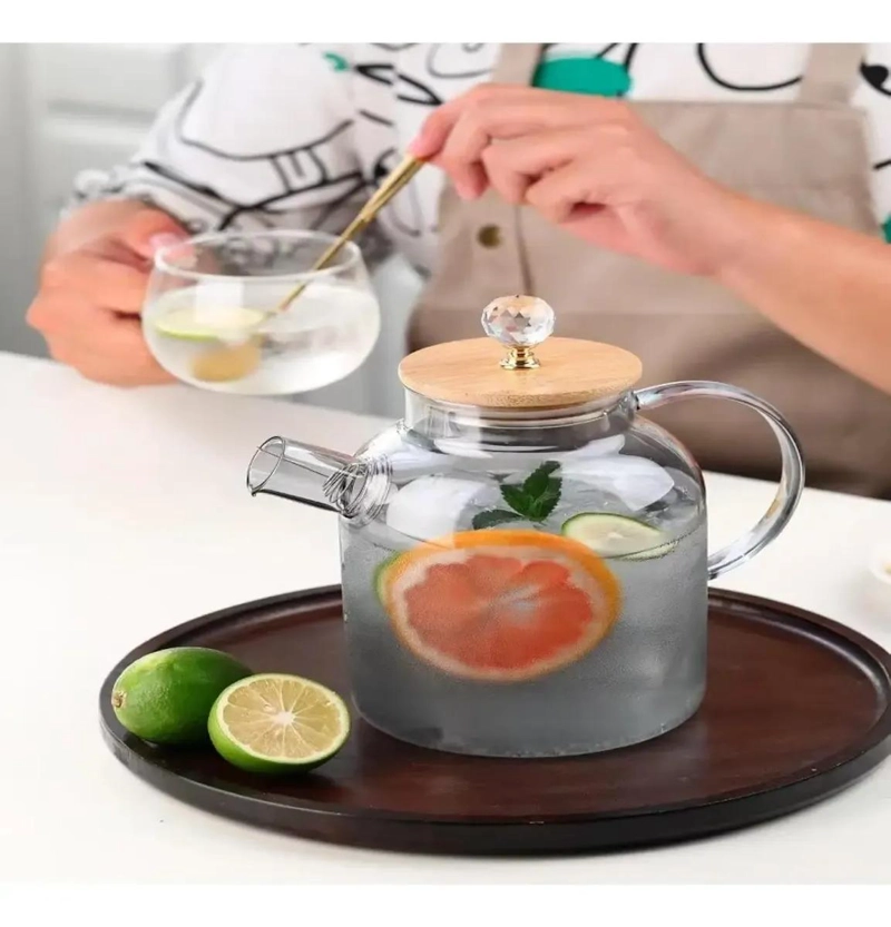 TETERA DE VIDRIO BOROSILICATO DE 34 OZ CON INFUSOR - 9